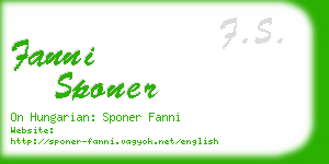 fanni sponer business card